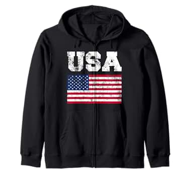 Amazon | アメリカ国旗 ジップパーカー | オリジナルプリント 通販